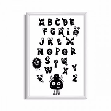 Alfabet poster kinderkamer monsters