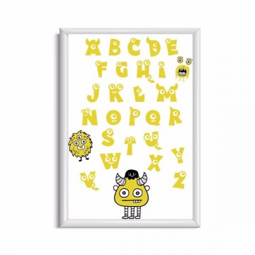 Alfabet poster met monsters voor de kinderkamer