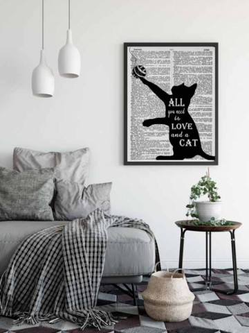 All you need is love and a cat krant frame bij bank