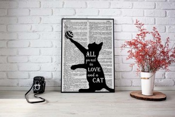 All you need is love and a cat krant frame tafel