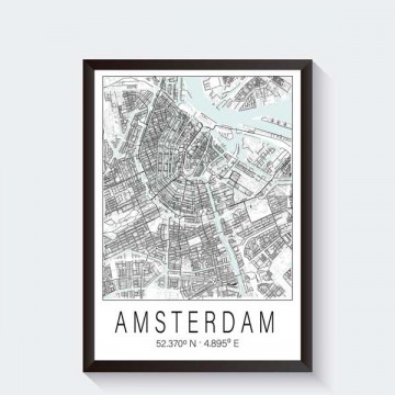 Amsterdam centrum stad poster