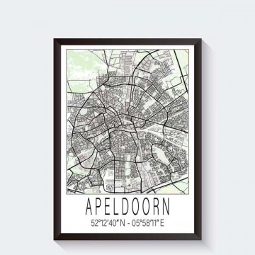 Apeldoorn poster stadskaart print in kleur