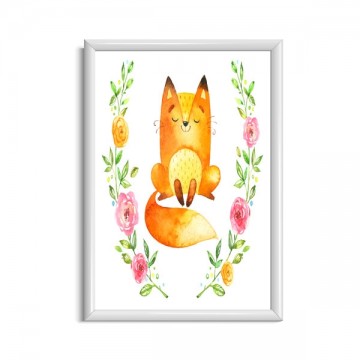 Babyposter vosje met pastelkleuren