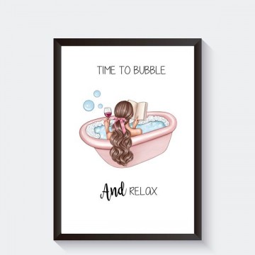 Badkamer decoratie poster me time