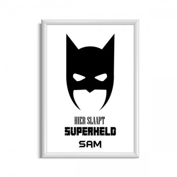 Batman superheld poster met naam kinderkamer