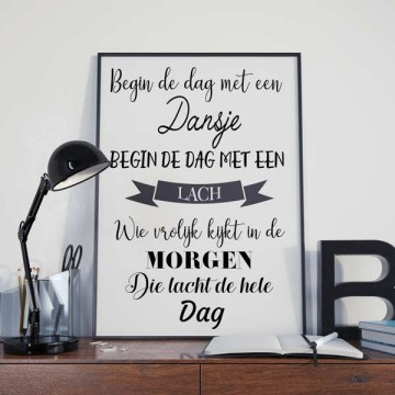 Begin de dag met een dansje poster kinderkamer