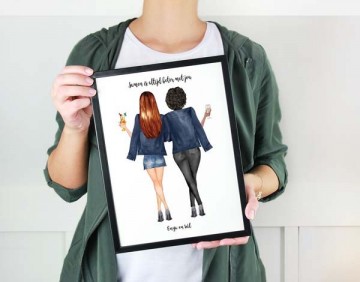 Beste vriendin cadeau idee portret