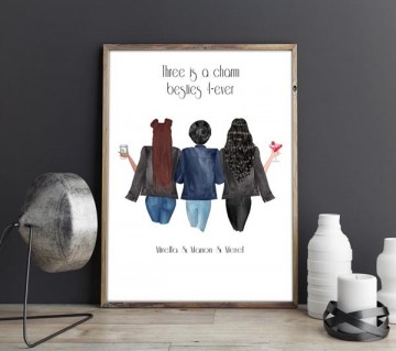 Beste vriendin cadeau portret etsy