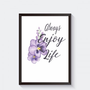 Bloemen poster met tekst enjoy life
