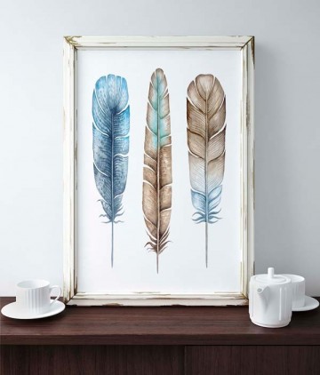 Boho poster veren woonposter