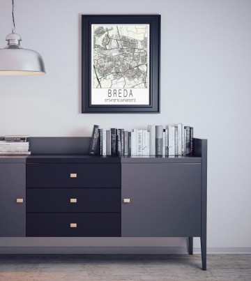 Breda stad poster stadskaart industrieel