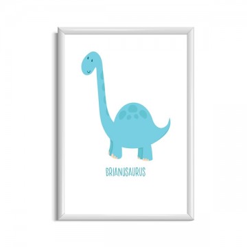 Dino poster met naam babykamerposter