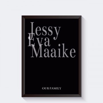 Familieposter met namen housewarmingcadeau idee