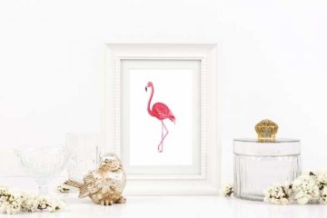 Flamingo print frame tafeltje
