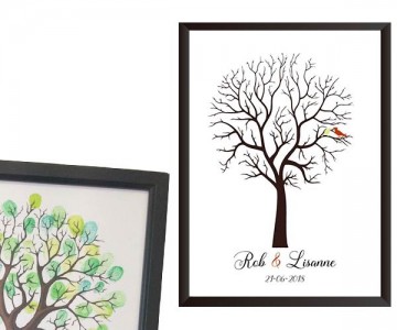 Gastenboek boom trouwen met vingerafdrukken