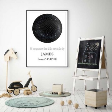 Geboorte poster sterrenhemel love you more