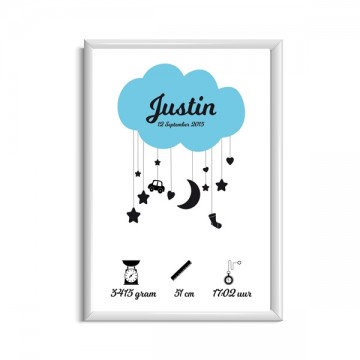 Geboorteposter jongen lief kraamcadeau