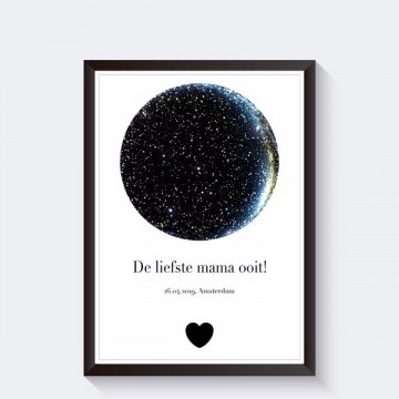 Gepersonaliseerd moederdag cadeau sterrenposter