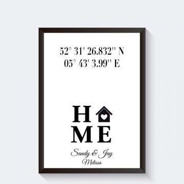 Gepersonaliseerde poster met coordinaten
