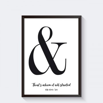 Gepersonaliseerde poster met datum relatie