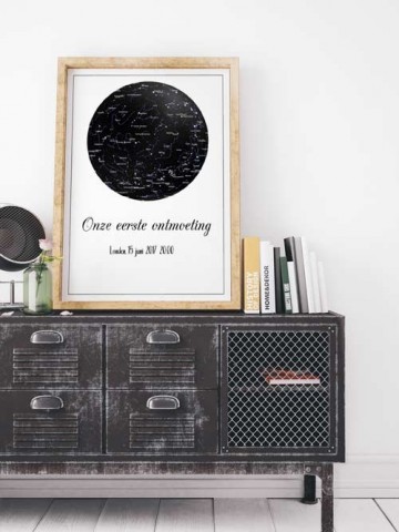 Gepersonaliseerde poster sterren met datum trouwposter