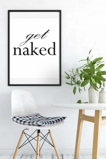 Get naked moderne poster  frame hangend