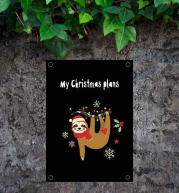 Grappige tuinposter winter kerst