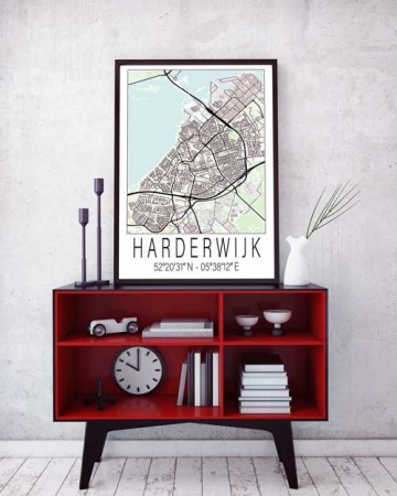 Harderwijk stad poster stadskaart