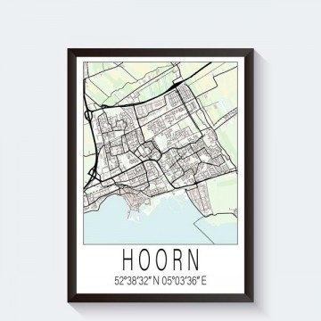 Hoorn stadskaart poster
