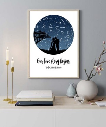 Huwelijkscadeau sterrenposter