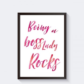 Inspirerende kantoorposter met tekst boss lady