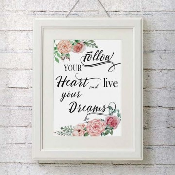 Inspirerende tekstposter kantoordecoratie poster met bloeen