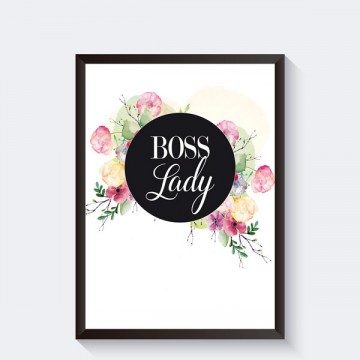 Kantooraccessoires poster met tekst boss lady