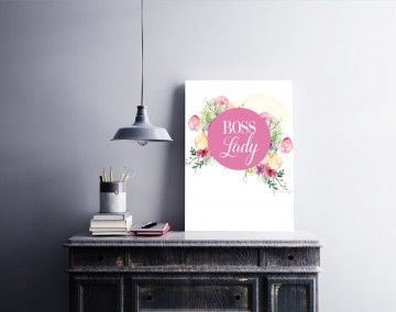 Kantoorposter boss lady met bloemen