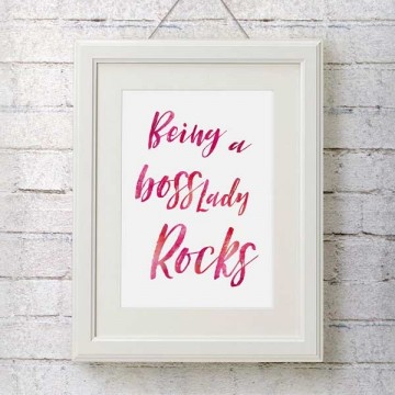 Kantoorposter met inspireremde tekst boss lady