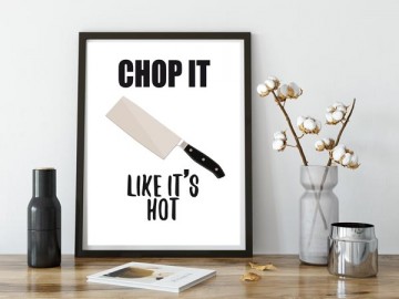 Keuken poster keukendecoratie zwart wit met tekst 0