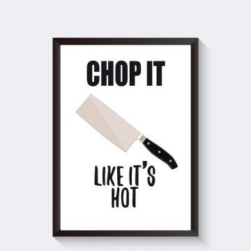 Keukenposter met grappige tekst zwart wit