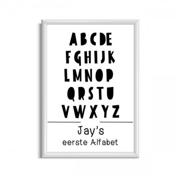 Kinderkamer poster alfabet met eigen naam gepersonaliseerd