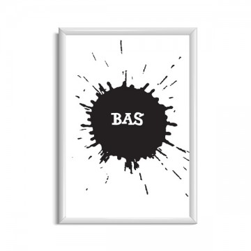 Kinderkamer poster met naam stoere verfvlek