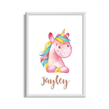 Kinderkamer poster unicorn met naam
