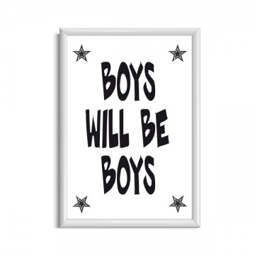 Kinderkamerposter boys will be boys