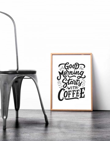 Koffie poster goedemorgen tekstquote