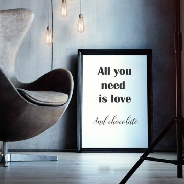 Leuke poster woonkamer met tekst zwart wit