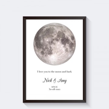 Maanposter gepersonaliseerd valentijskado
