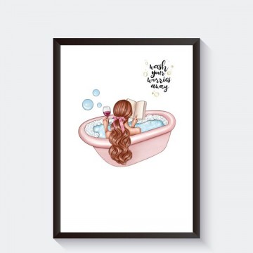 Me time badkamer poster vriendin cadeau