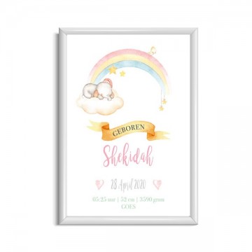 Meisje geboorte poster kraamcadeau