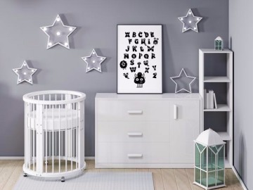 Monster alfabet zwart wit kinderposter