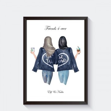 Moslima cadeau vriendinnen portret