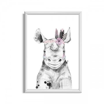 Neushoorn poster meisjeskamer safari