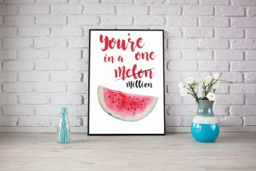 One in a melon poster frame tafel